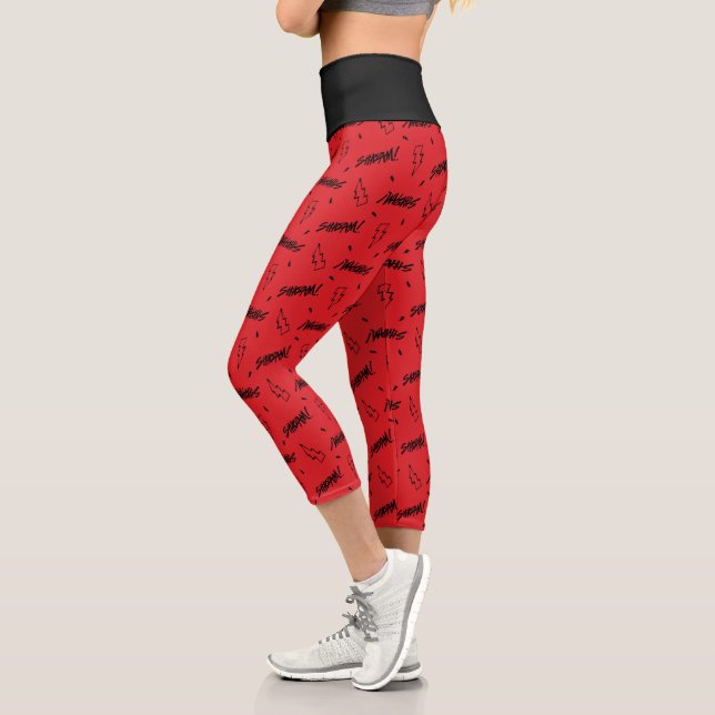 Leggings Capri SHAZAM ! Furie des dieux | Motif de gribouillages (Gauche)