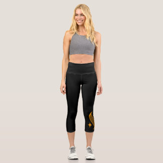 Leggings Capri Shine Movement Pilates Logo High Waisted Capris