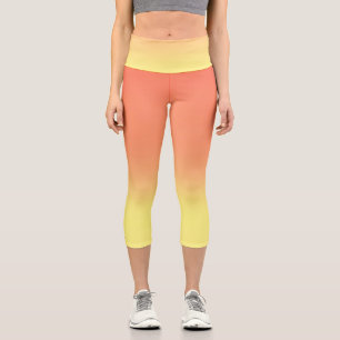 Leggings Capri Simple Sunset Ombre Effet orange jaune