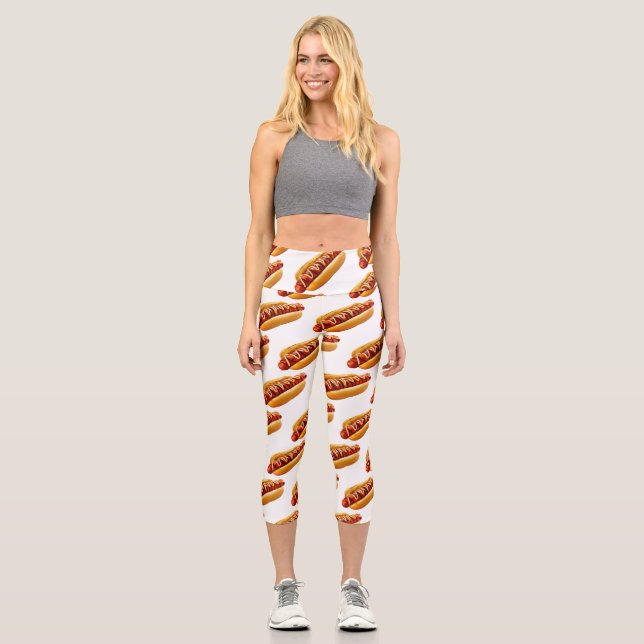 Leggings Capri SlipperyJoe's hot dog niché doucement pain jaune v (Recto)