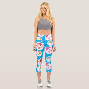 Leggings Capri Snowball et Snowman Blue 2