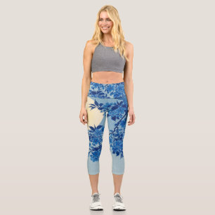 Leggings Capri Soirée Lune Arbre Bleu Lune