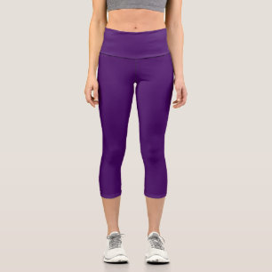Leggings Capri Solid dark violet purple