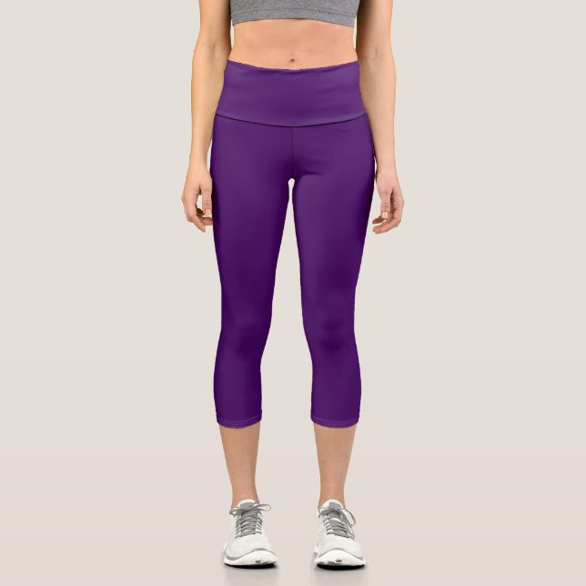 Leggings Capri Solid dark violet purple (Recto)