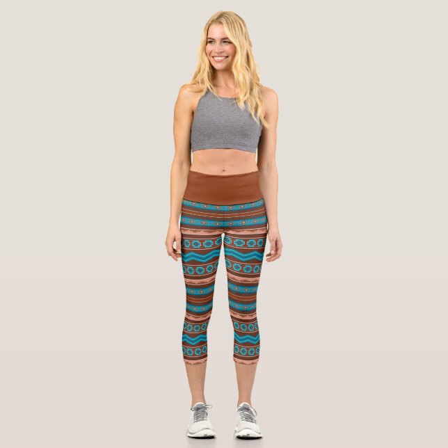 Leggings Capri Southwest Style Geometric Cameron Gorge Design (Recto)