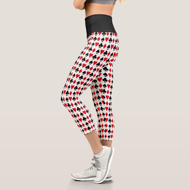 Leggings Capri Spade, Diamant, Club, Costume Cartes Coeur Lucky (Gauche)