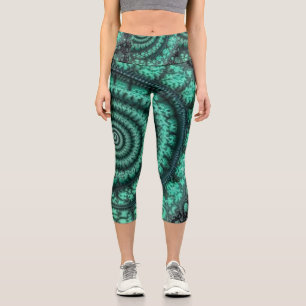Leggings Capri spirale malachite fragmentée