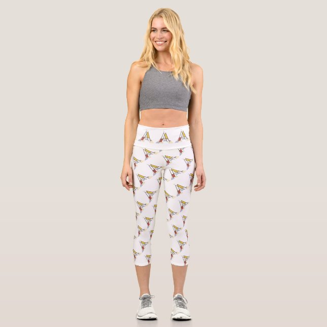 Leggings Capri Splendide néoplasticisme Art Monogramme. Lettre A (Recto)