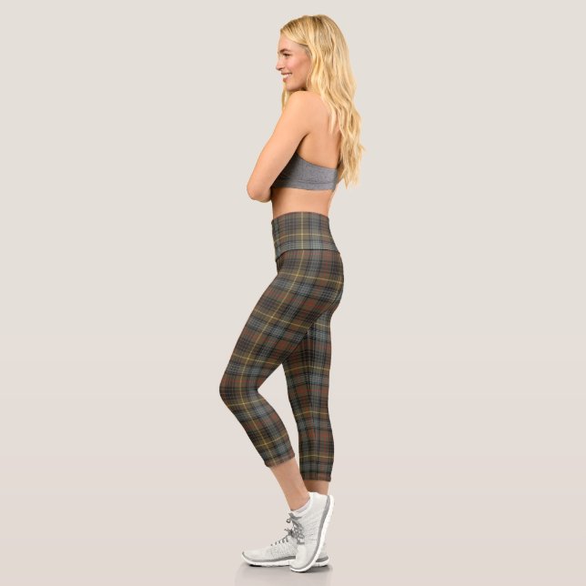 Leggings Capri Stewart Chasse Patiné Tartan Plaid Motif (Gauche)