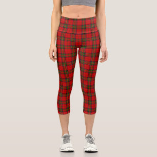 Leggings Capri Stewart / Stuart tartan rouge vert plaid