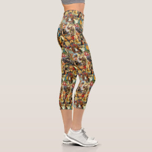 Leggings Capri Stickers Citrouilles Victoriens et Halloween