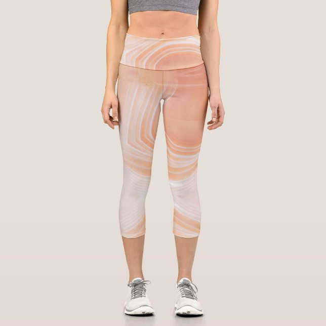 Leggings Capri Structure de texture de pierre semi-précieuse (Recto)