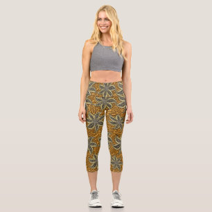 Leggings Capri Style Batik Floral Abstrait africain