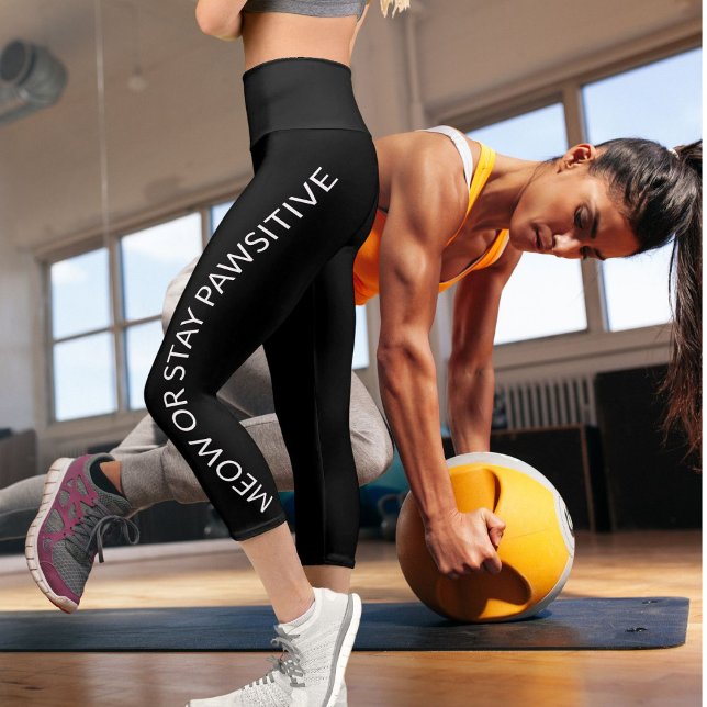 Leggings Capri Style noir et blanc personnalisé Disposition amusa (Créateur téléchargé)