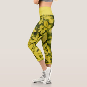 Leggings Capri Sundance Mexicaine Orange Plante Floral