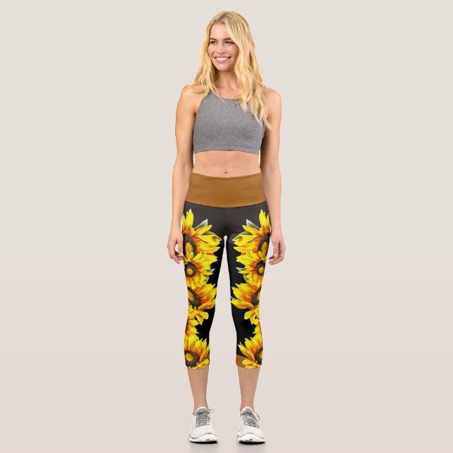 Leggings Capri Sunflower High Waisted Capris (Recto)