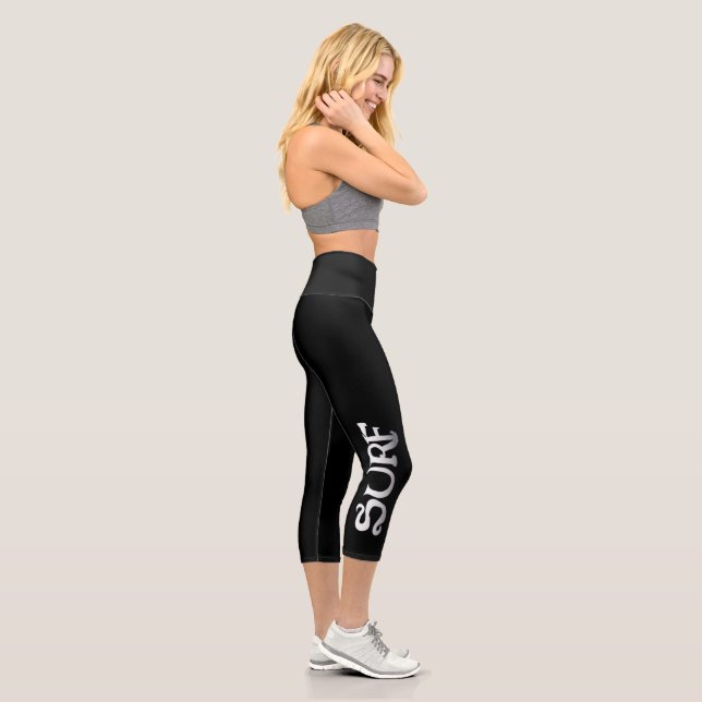 Leggings Capri Surf noir haut taille pantalon capris (Droite)