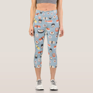 Leggings Capri Sushi Nigiri Art alimentaire japonais