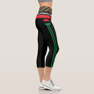 Leggings Capri Symbole panafricain du drapeau et de l'Union / fan