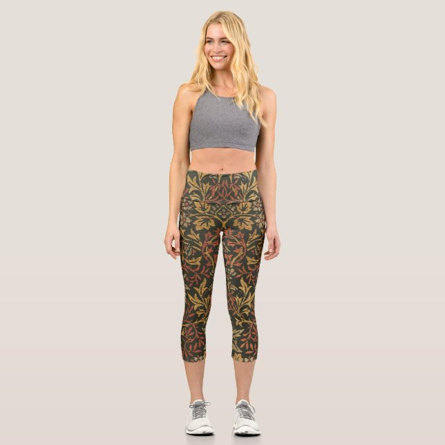 Leggings Capri Tapisserie du jardin de fleurs William Morris (Recto)