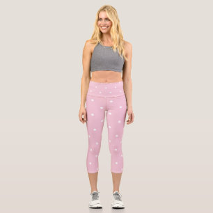 Leggings Capri Tea Rose Points rose et blanc