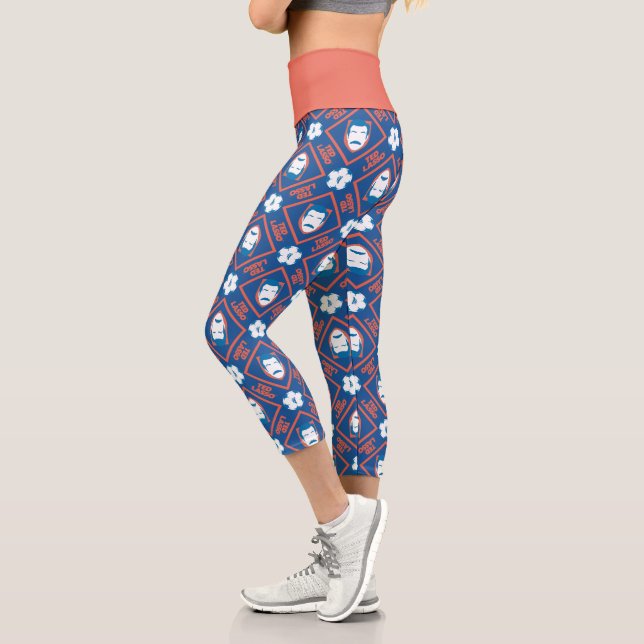 Leggings Capri Ted Lasso | Motif de diamant face et balle (Gauche)