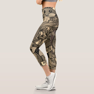 Leggings Capri Teinte sépia qui rend malin