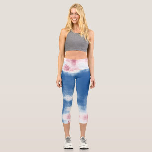 Leggings Capri Teinture patriotique rouge, blanc et bleu