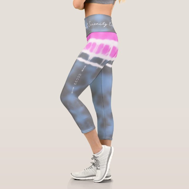 Leggings Capri Teinture rose blanc & bleu Tie Twist Sway in Style (Gauche)