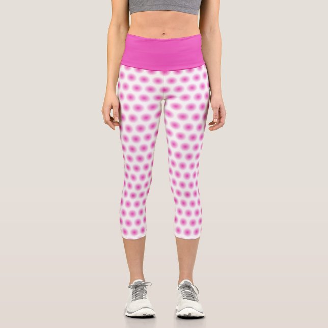 Leggings Capri Tendance rose blanc moderne Élégante Modèle femmes (Recto)