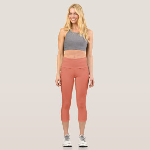 Leggings Capri Terra Cotta couleur uni clair