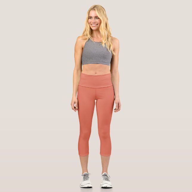 Leggings Capri Terra Cotta couleur uni clair (Recto)