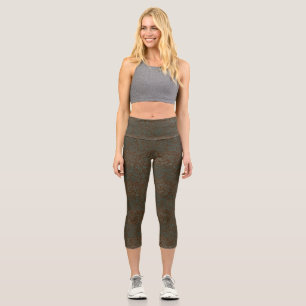 Leggings Capri Terrain Motif Bleu 01bx4 Brown BG