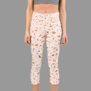 Leggings Capri Terrazzo Terrazzo Abstrait Terracotta moderne