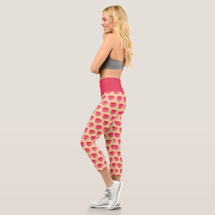 Leggings Capri Teups roses