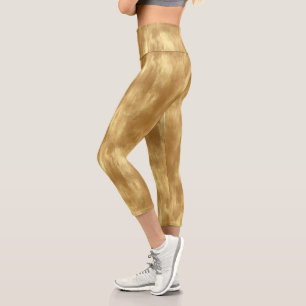 Leggings Capri Texture abstraite en or brossé