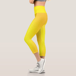 Leggings Capri Texture d'art Abstrait Jaune orange Jaune ensoleil