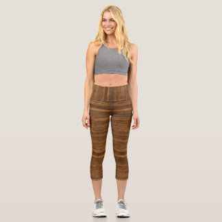 Leggings Capri Texture en bois