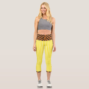 LEGGINGS CAPRI "TIGRESSE CITRON" HAUT-PLACÉ