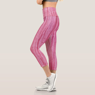 Leggings Capri Tissu de crêpe rose