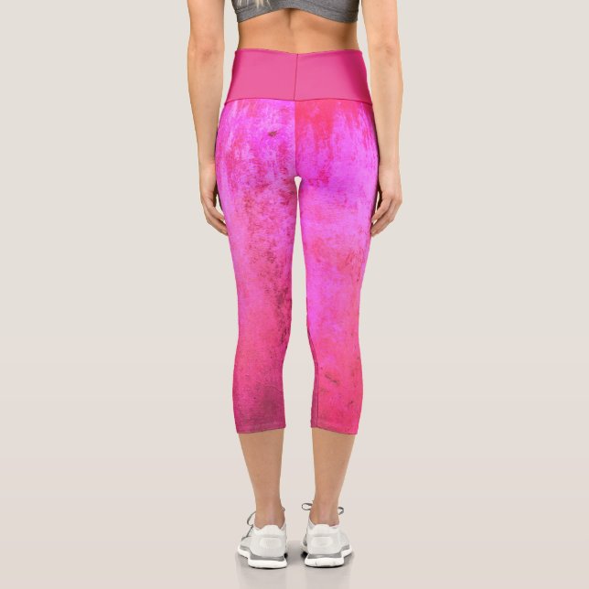 Leggings Capri Tons de texture grunge rose (Verso)