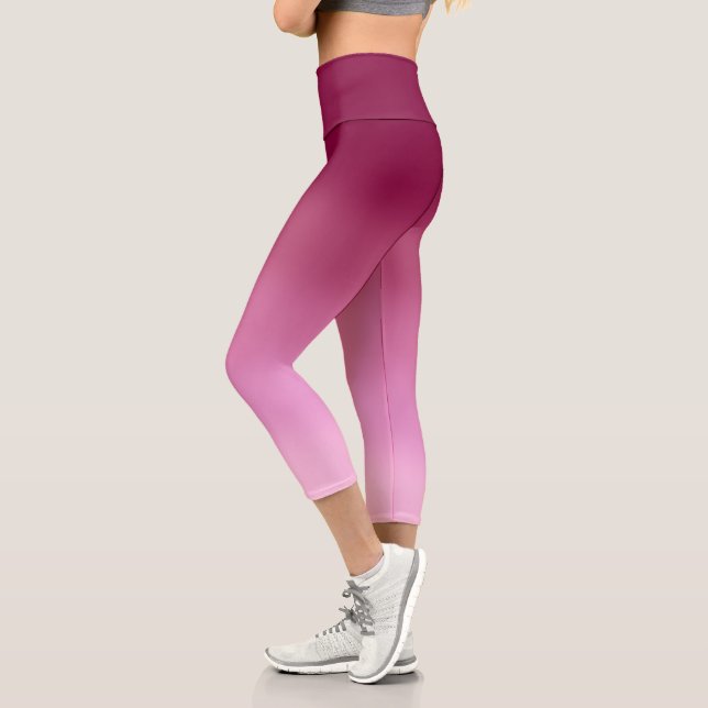 Leggings Capri tons pastel bordeaux et roses Abstraits (Gauche)