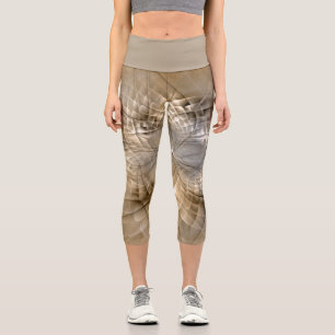 Leggings Capri Tons Terre Abstrait Art fractal moderne Texture