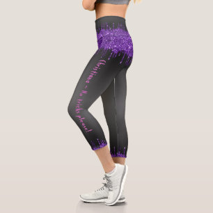 Leggings Capri Trendy lilas glam goutte à goutte Halloween thème 