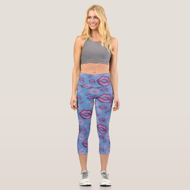 Leggings Capri Très Periwinkiss lèvres dans les nuances de violet (Recto)