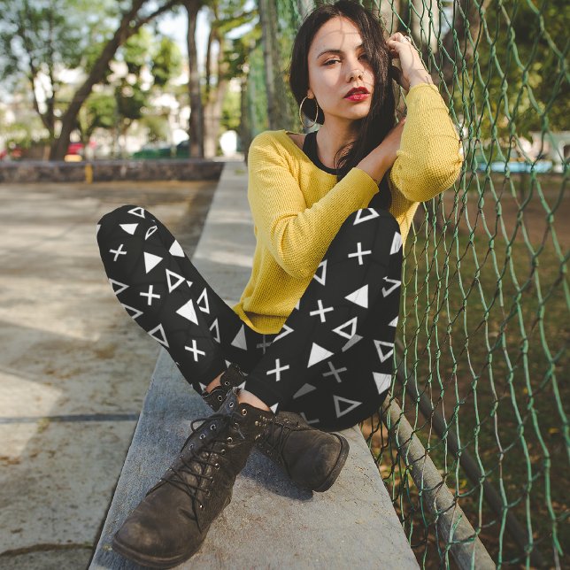 Leggings Capri Triangle Art déco (Créateur téléchargé)