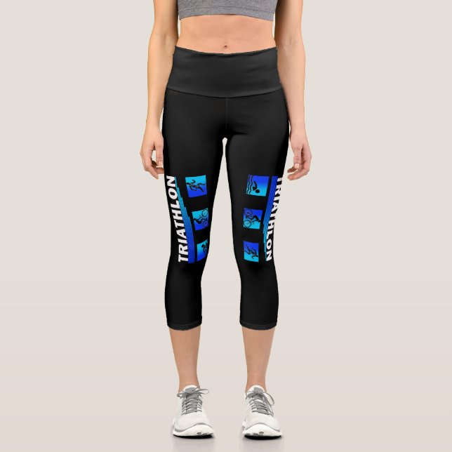 Leggings Capri Triathlon Triumph : Naviguer dans la nage, le vélo (Recto)