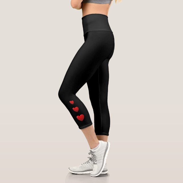 Leggings Capri Trois Coeurs rouges (Gauche)