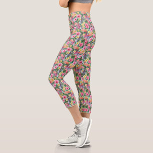 Leggings Capri Tropiques roses