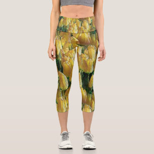 Leggings Capri Tulips Sunshine Yellow
